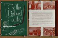 g337 CRY THE BELOVED COUNTRY movie program book '51 Poitier