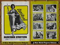 h177 DARKTOWN STRUTTERS movie pressbook '76 super sisters on cycles!