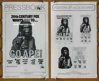 h303 GO APE movie pressbook '74 five-bill Planet of the Apes!