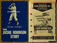 h411 JACKIE ROBINSON STORY movie pressbook '50 Dodgers, baseball!