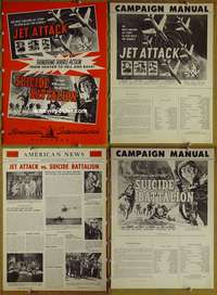 h414 JET ATTACK/SUICIDE BATTALION movie pressbook '58 AIP, war!