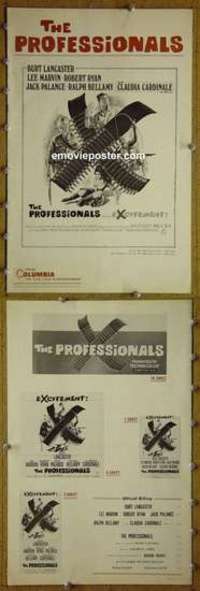 h609 PROFESSIONALS movie pressbook '66 Burt Lancaster, Lee Marvin