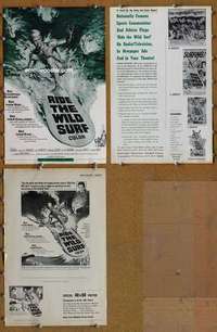 h631 RIDE THE WILD SURF movie pressbook '64 Fabian, great image!