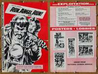 h645 RUN ANGEL RUN movie pressbook '69 raw and violent bikers!