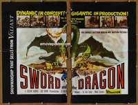 h727 SWORD & THE DRAGON movie pressbook '56 cool monster image!