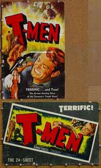 h774 T-MEN movie pressbook '47 Dennis O'Keefe, great film noir image!