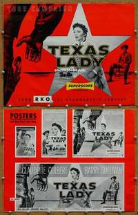 h747 TEXAS LADY movie pressbook '55 Claudette Colbert, Sullivan