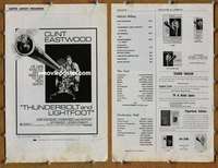 h768 THUNDERBOLT & LIGHTFOOT movie pressbook '74 Clint Eastwood