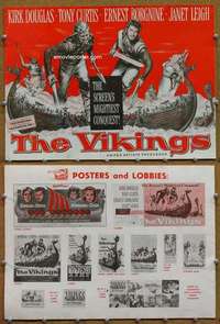 h817 VIKINGS movie pressbook '58 Kirk Douglas, Tony Curtis, Leigh