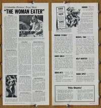 h847 WOMAN EATER movie press sheet '59 tree monster eats women!