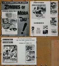 h864 ZOMBIES OF MORA TAU movie pressbook '57 undead ocean voodoo!