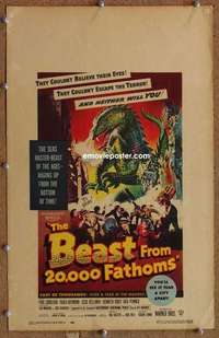 g027 BEAST FROM 20,000 FATHOMS window card movie poster '53 Ray Bradbury