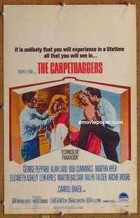 g050 CARPETBAGGERS window card movie poster '64 George Peppard, Alan Ladd