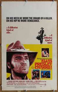 g053 CHARRO window card movie poster '69 a different kind of Elvis Presley!
