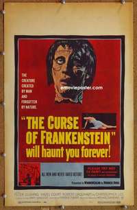 g063 CURSE OF FRANKENSTEIN window card movie poster '57 Peter Cushing