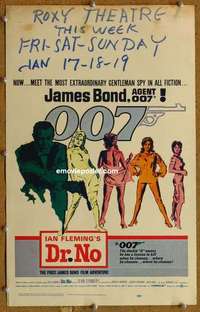 g081 DR NO window card movie poster '62 Sean Connery IS the first James Bond!