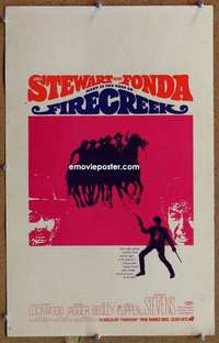 g097 FIRECREEK window card movie poster '68 James Stewart, Henry Fonda