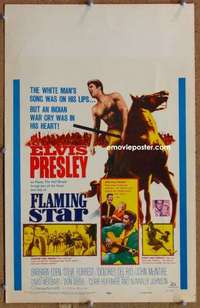 g098 FLAMING STAR window card movie poster '60 Elvis Presley, Barbara Eden