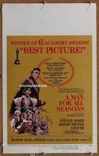 g156 MAN FOR ALL SEASONS window card movie poster '67 Paul Scofield