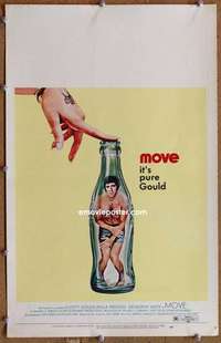 g165 MOVE window card movie poster '70 Elliott Gould in Coke bottle artwork!