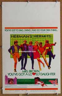 g166 MRS BROWN YOU'VE GOT A LOVELY DAUGHTER window card movie poster '68