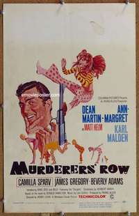 g168 MURDERERS' ROW window card movie poster '66 Dean Martin, Ann-Margret