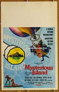 g171 MYSTERIOUS ISLAND window card movie poster '61 Ray Harryhausen