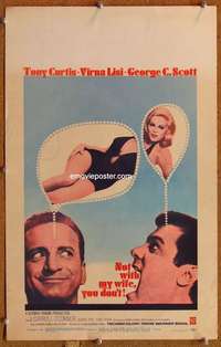 g176 NOT WITH MY WIFE YOU DON'T window card movie poster '66 Curtis, Lisi