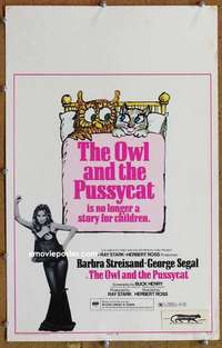 g184 OWL & THE PUSSYCAT window card movie poster '71 sexy Barbra Streisand!