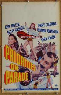 g194 PRIORITIES ON PARADE window card movie poster '42 dancing Ann Miller!