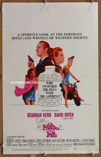 g198 PRUDENCE & THE PILL window card movie poster '68 Deborah Kerr, Niven