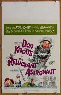 g199 RELUCTANT ASTRONAUT window card movie poster '67 Don Knotts, Nielsen