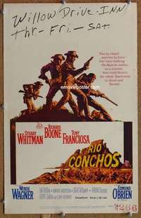 g200 RIO CONCHOS window card movie poster '64 Richard Boone, Stuart Whitman