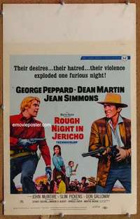 g203 ROUGH NIGHT IN JERICHO window card movie poster '67 Dean Martin, Peppard