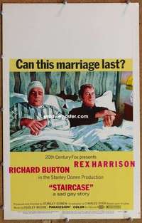 g217 STAIRCASE window card movie poster '69 Rex Harrison, sad gay story!