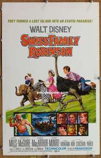 g225 SWISS FAMILY ROBINSON window card movie poster R69 Disney classic!