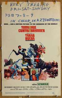 g227 TARAS BULBA window card movie poster '62 Tony Curtis, Yul Brynner
