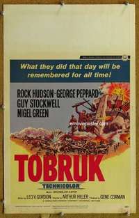 g234 TOBRUK window card movie poster '67 Rock Hudson, George Peppard