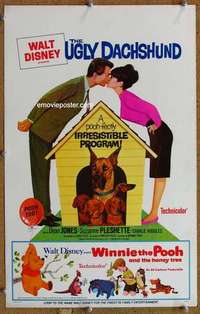 g240 UGLY DACHSHUND/WINNIE THE POOH & THE HONEY TREE window card movie poster '66