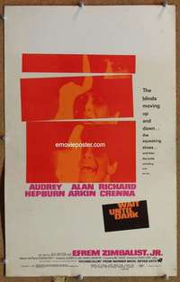 g243 WAIT UNTIL DARK window card movie poster '67 blind Audrey Hepburn!