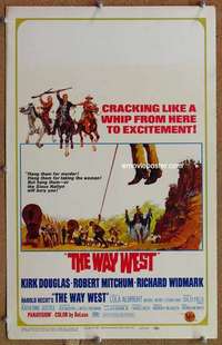 g245 WAY WEST window card movie poster '67 Harold Hecht western epic!