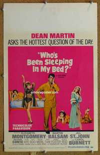 g249 WHO'S BEEN SLEEPING IN MY BED window card movie poster '63 Dean Martin