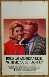g252 WITH SIX YOU GET EGGROLL window card movie poster '68 Doris Day, Keith