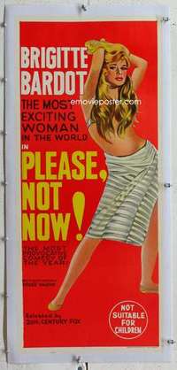 m131 ONLY FOR LOVE linen Aust daybill movie poster '63 sexy Bardot!