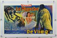 m192 FLY linen Belgian movie poster '58 Vincent Price classic!