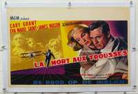 m199 NORTH BY NORTHWEST linen Belgian movie poster '59 Cary Grant, Hitchcock