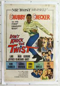 m399 DON'T KNOCK THE TWIST linen one-sheet movie poster '62 Chubby Checker