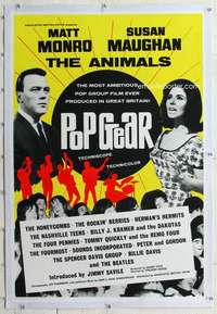 m117 POP GEAR linen English one-sheet movie poster '65 The Beatles, rock&roll
