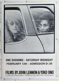 m411 FILMS BY JOHN LENNON & YOKO ONO linen one-sheet movie poster '80