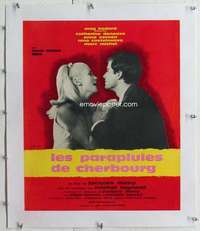 m208 UMBRELLAS OF CHERBOURG linen French 17x21 movie poster '64 Deneuve